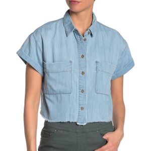 Good American Boxy Button Down Shirt